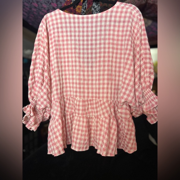 ASOS Pink Checkered Ruffle Blouse - Picture 10 of 10